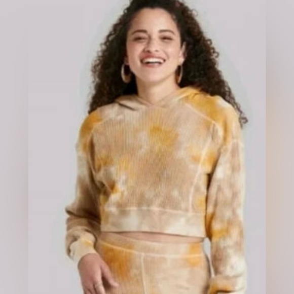 Wild Fable Cropped Hoodie waffle Sz M - Picture 8 of 8